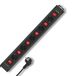 REV Supraline 0014503513 stekkerdoos, 5 stopcontacten, 6 schakelaars, 3,4 m, zwart