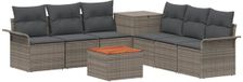 vidaXL Bankstel Grijs en Donkergrijs Poly Rattan en Staal