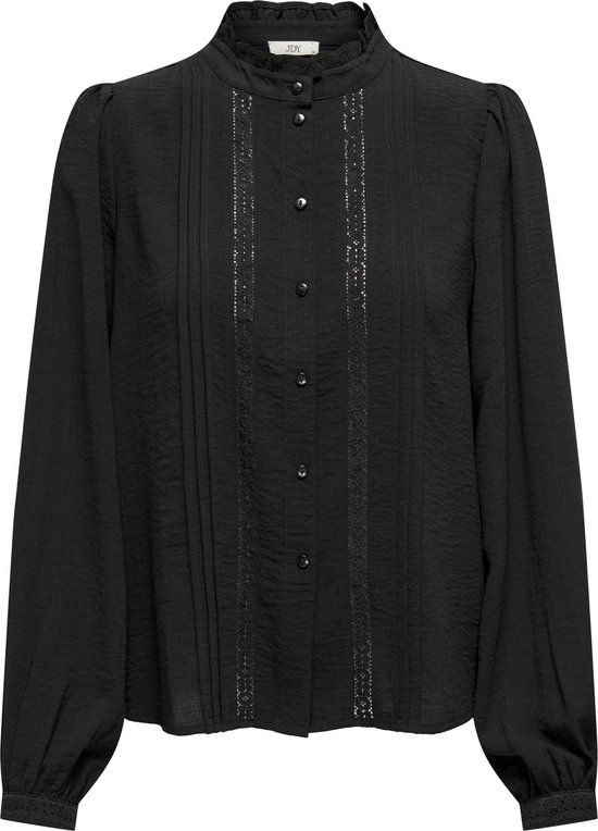 JDY JDYELLIS L/S LACE SHIRT WVN Dames Blouse - Zwart - Maat 34