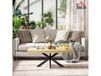 HOMCOM Table basse industrielle en métal noir avec plateau en bois 110x60x45cm