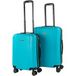 ITACA - Set van 3 koffers 55 / 66 / 76 cm ABS 4 harde wielen, duurzaam en licht, hangslot, goedgekeurd voor Ryanair, middelgrote en grote koffers 71100, Turkoois/Antraciet, informeel