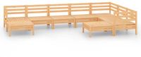 vidaXL 9-delige hoek loungeset massief grenenhout naturel