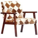 VidaXL Fauteuil Polyester Wit, Bruin 61x69x72 cm