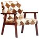 VidaXL Accentstoel Polyester Wit, Bruin 61x69x72 cm