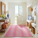 SAFAVIEH Courtyard Collection Laagpolig Vloerkleed, Lichtgrijs en Fuchsia, 122 x 170 cm