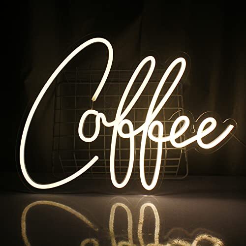 WanXing Coffee-neonbord voor café, neonbord voor bar, LED-letterbord, neonlichten voor café, winkel, bar, club, restaurant, kamerdecoratie (Warm Wit)