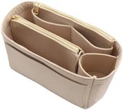 LEXSION Vilt organizer met rits, past op Speedy Neverfull tas, tasvormer, beige (B-beige), extra groot