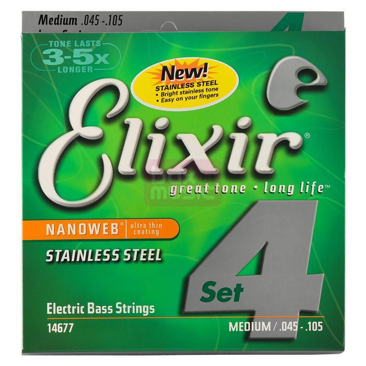 Elixir 14677 Nanoweb Stainless Steel Medium