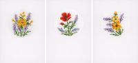 Vervaco Wenskaart Kit Bloemen en Lavendel Set van 3