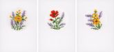 Vervaco Wenskaart Kit Bloemen en Lavendel Set van 3