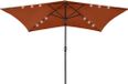 Maison Exclusive - Parasol avec éclairage LED et mât en acier, couleur terracotta, 2x3 mètres