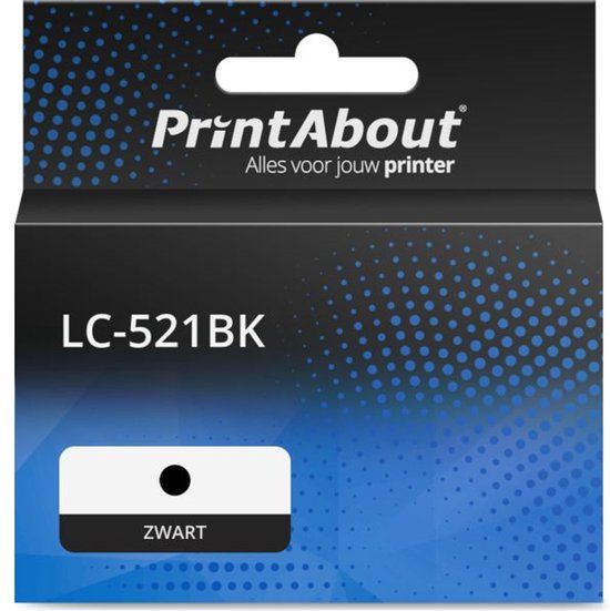 PrintAbout Huismerk Inktcartridge LC-521BK Zwart