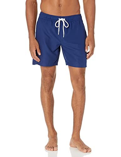 Amazon Essentials Men's Quick-Dry Swim Trunks - 7" Inseam, Navy, L