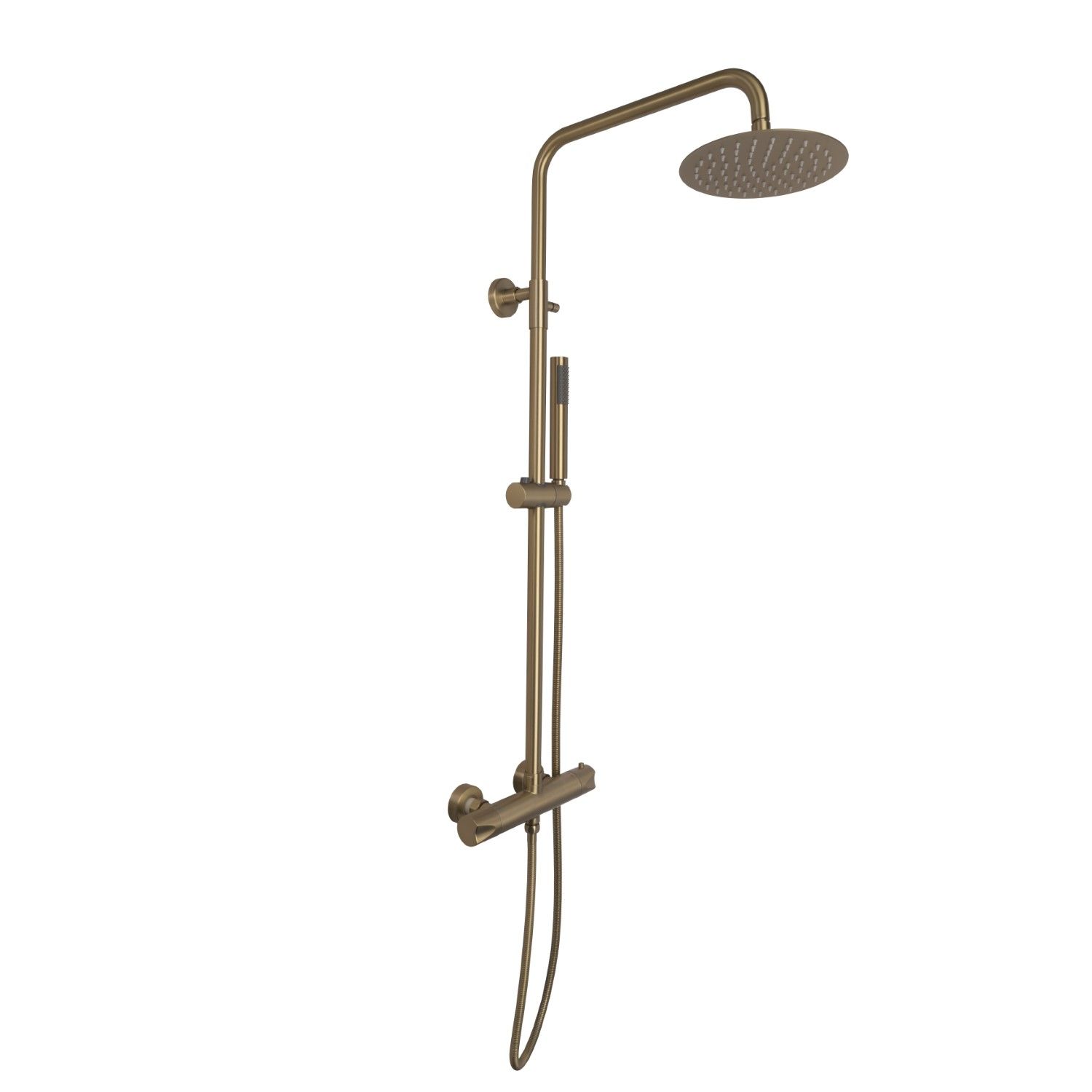 Boss & Wessing Colorato Thermostatische Regendouche Set - Geborsteld Goud - 20 cm Rond