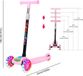 Trottinette pour enfants – Trottinette avec roues lumineuses – pour garçons et filles – de 1 à 3 ans – réglable en hauteur 4 fois – aluminium – rose