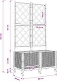 vidaXL Tuinsteker met schutting en wielen 2 st Grijs 80 x 40 x 149 cm