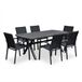 AVH-Collectie Vespera Malaga dining tuinset 220x100xH74 cm 7 delig antraciet keramiek
