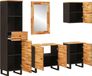 vidaXL Badkamerset, 5-delig, natuurlijke stijl, 38 x 33 x 160 cm, massief mangohout