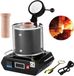 VEVOR Smeltoven voor goud 1350 W, max. temperatuur 1150 ℃, elektrische smeltoven met keramische gel, 3 kg, metalen afwerking, zwart