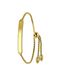 Lucardi Dames Plaatarmband plated - Staal - Armband met hanger - Cadeau - 26 cm - Goudkleurig