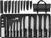 17-delige messen set voor de keuken, gemaakt van Japans staal, met etui