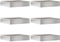 vidaXL Gazonrand 6 stuks 60 x 60 x 13 cm Roestvrij staal zilver