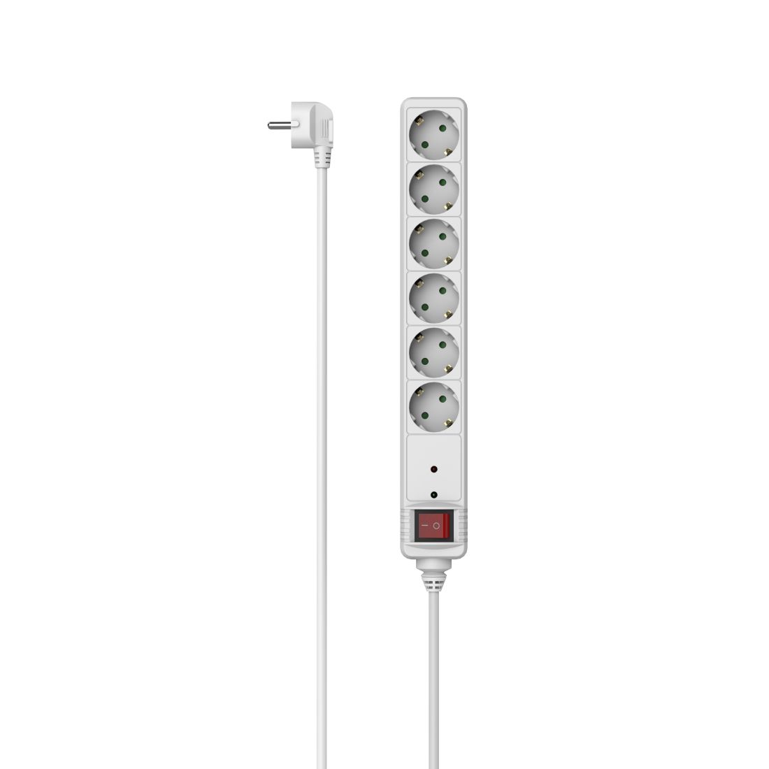 Hama 6-Way Surge Protected Power Strip - 3m - White