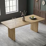 MODFU Uitschuifbare Eettafel - Rechthoekig - Lamellenpoten - Modern - MDF - Eikenkleur - 140-200 Cm
