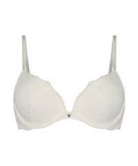 Hunkemöller Dames Lingerie Voorgevormde push-up beugel bh Marine - Wit - maat A70