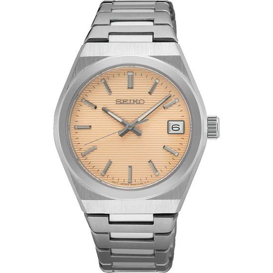 Seiko SUR577P1 dameshorloge - Roze wijzerplaat - Zilverkleurig