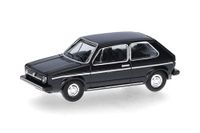 Herpa Modelauto VW Golf I, zwart (TT-schaal), miniatuur schaal 1:120, verzamelobject, Made in Germany, kunststofmodel