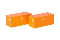 Herpa accessoires L2x bouwcontainers, oranje (gemeente), op schaal 1:87, miniatuurmodel, kunststof