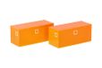 Herpa accessoires L2x bouwcontainers, oranje (gemeente), op schaal 1:87, miniatuurmodel, kunststof