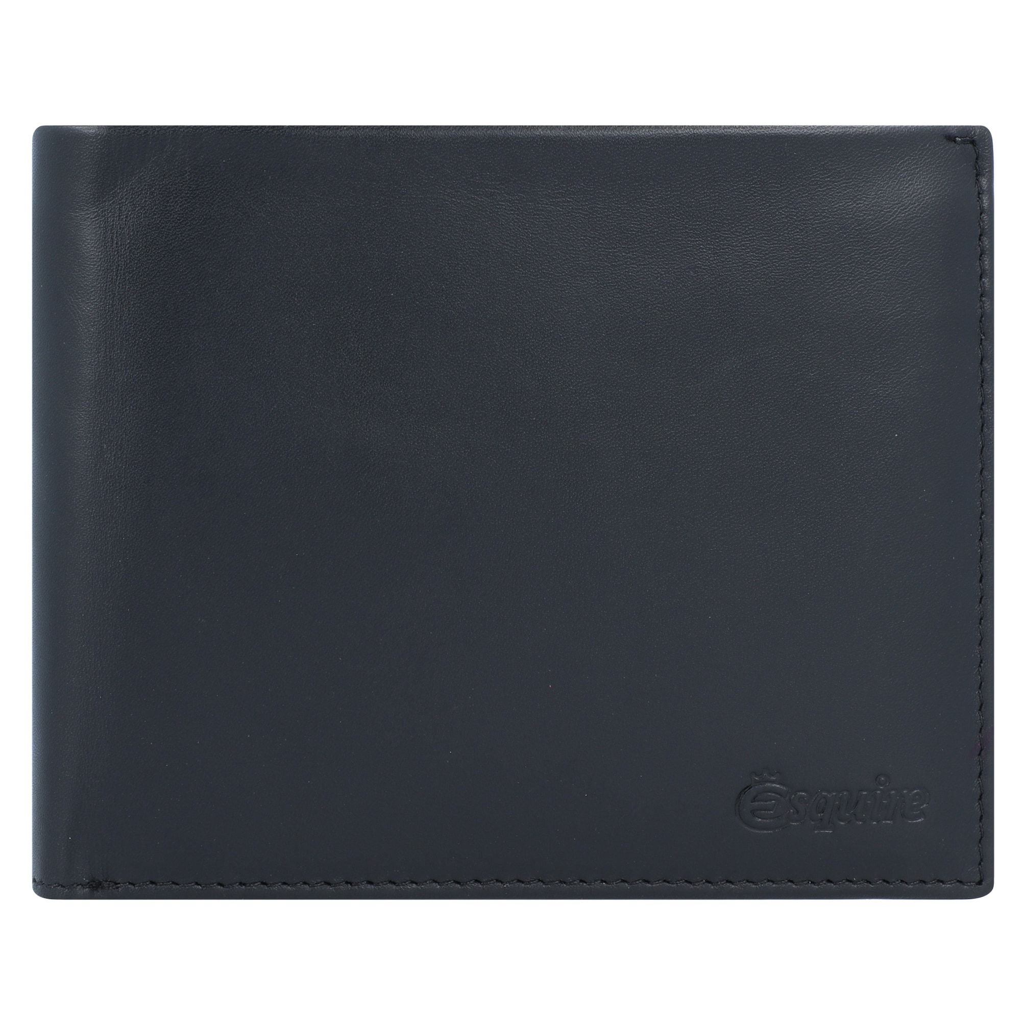 Esquire New Silk Leather Wallet 12 cm - Boys - Horizontal - Black