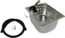 Inox spoelbak voor camping, 325x265x150, met kraan, geschikt voor boot, jacht, caravan, camper