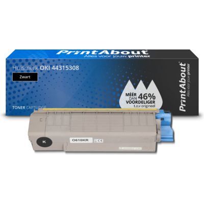 PrintAbout Huismerk OKI 44315308 Toner Zwart