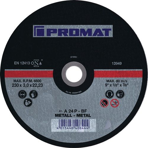 Promat/Tecwerk Doorslijpschijf | D125x2,5mm gebogen | staal | gat 22,23 mm - 4000841301