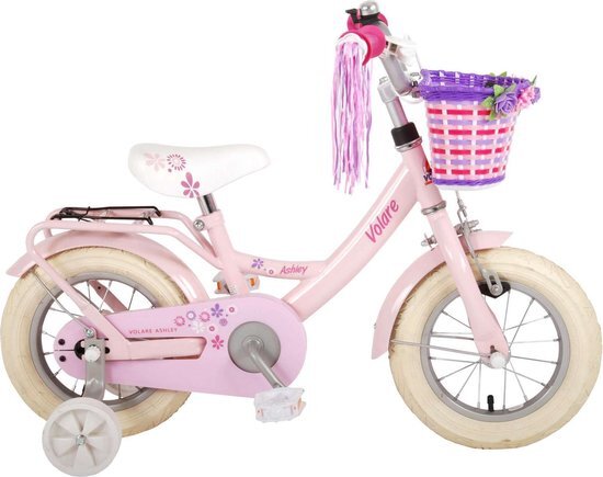 Volare Ashley Kinderfiets - Meisjes - 12 inch - Roze - 95% afgemonteerd