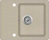 vidaXL Gootsteen enkele bak graniet beige