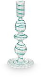 Pip Studio Kandelaar Glas Swirl Lichtblauw 20cm
