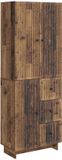 vidaXL - Bank loungeset - Bewerkt hout - Oud hout