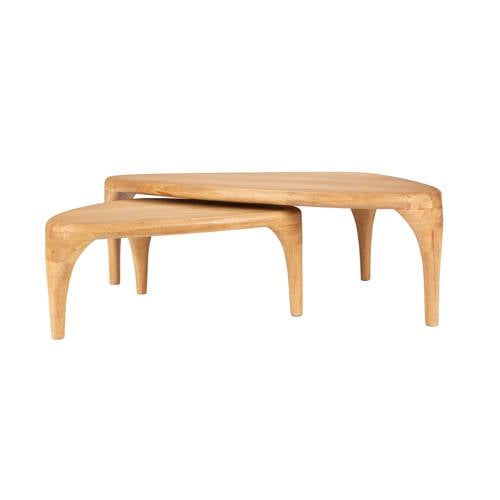 Zuiver Isla Salontafel Set van 2 - Eikenhout - Organisch - Beige