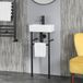 Hudson Reed Lavabo sur pieds moderne – Porte-serviettes Noir – 36 x 25 cm - Sandford