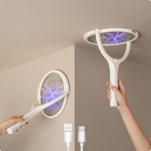 GeckoMan Oplaadbare Elektrische Vliegenmepper Elektrisch met Rotondeerbare Kop Mosquito Killer Electric Fly Swatter Spinnenvanger Anti Muggen