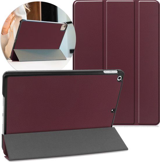 iMoshion Trifold Bookcase - Tablet Hoes voor Apple iPad 7/8/9 - 10.2 inch - Donkerrood/Bordeaux