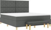 vidaXL Boxspringbed met matras, donkergrijs, 180 x 200 cm, gestoffeerd