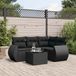 Maison Exclusive - Ensemble de meubles de jardin 5 pièces avec canapé et coussins, noir, en polyrotin