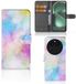 B2Ctelecom Hoesje OPPO Find X6 Watercolor Light Book Case Kunstleer/Siliconen/TPU Abstract/Effen kleur/Design