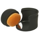 Fantasia Fantasiay, professionele foundationkwast in ronde doos met spiegel voor onderweg, foundationborstel voor vloeibare make-up, fijn synthetisch haar, zwart