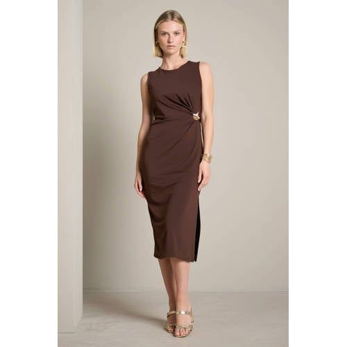 LOLALIZA midi jurk - bruin
